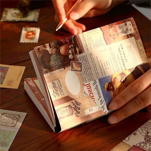 LCLAIDYDY 348 PCS Vintage Scrapbook Kit with A6 Grid Notebook, Bullet Junk Journals, DIY Gift Aesthetic Journaling Supplies for Teen Girl Women - Image 6