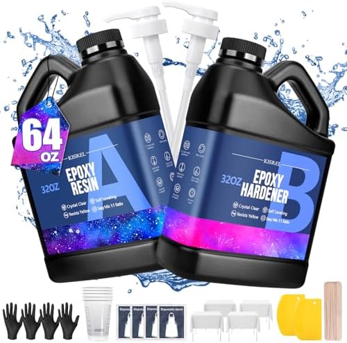 64OZ Epoxy Resin Kit, Clear Resin No Yellowing No Bubble for Molds & Craft by KISREL