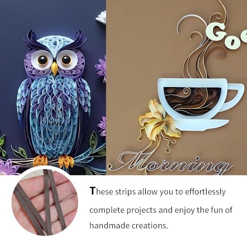 Acoeitl Quilling Paper Strips 240 Strips Dark Coffee Paper Quilling Set Width 5mm Length 53cm Quilling Supplies DIY Quilling Paper Quilling Art Strip for Crafts (2 Pack) - Image 5