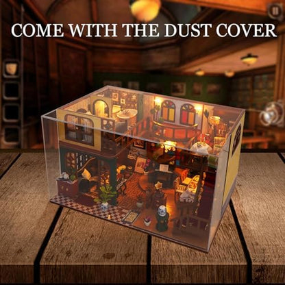 Miniature House Kit, DIY Dollhouse Kit with Dust Cover for Adults - Image 6