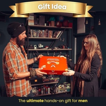 Knife Making Kit DIY Gift for Men - Gift Set, Complete Tools, & Accessories to Make Knife, Stainless Steel Bushcraft Blade, Beginners Guide, Husband Boyfriend Dad Handwork Hobbies, Gift for Him - Image 6