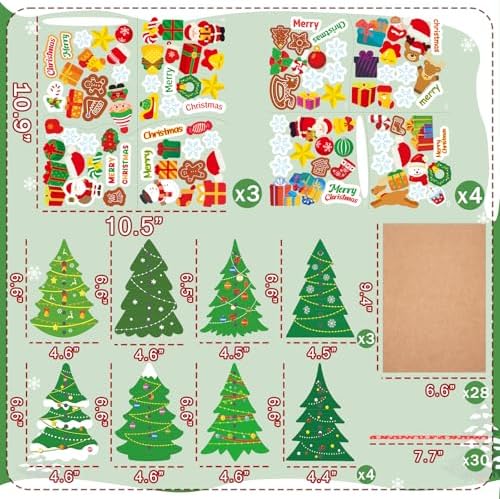 28Sets Christmas Crafts Card Making Kit DIY 3D Xmas Trees Greeting Cards - Image 3