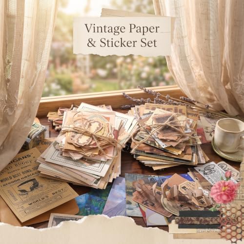 400Pcs Vintage Ephemera Kit Scrapbooking Pack - Image 4
