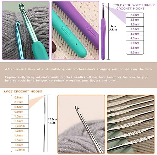 LOKUNN Crochet Kit for Beginners 102 PCS Beginner Crochet Kit for Adults - Image 2