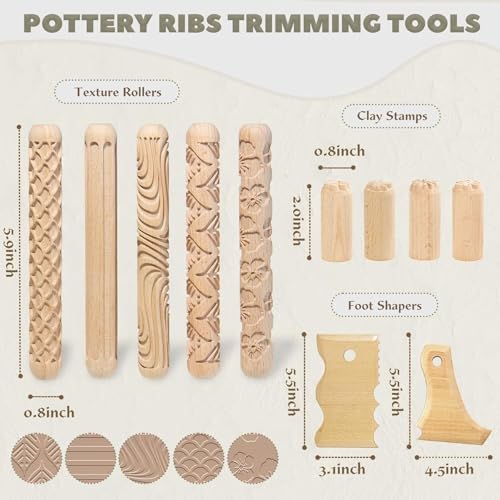 11Pcs Pottery Clay Trimming Tools Kit for Molding Sculpting Crafting - Image 2