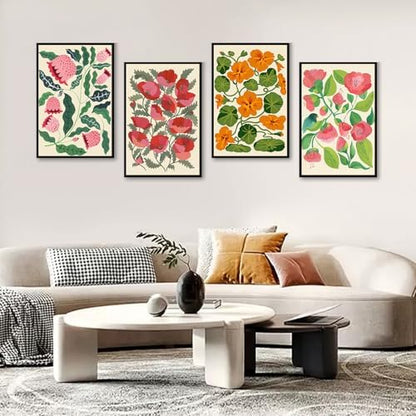 GEEHEIY 4 Pack Framed Paint by Numbers Kit for Adults, Flowers, 8 x 12 Inch - Image 2