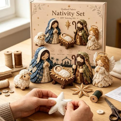 DIY Quilted Fabric Nativity Set Sewing Kit, Detailed Hand-Stitch Holy Family Manger Craft Set, Nativity Ornament Making Project for Home Display & Faith-Based Decor Creation for Adults，Type A - Image 6