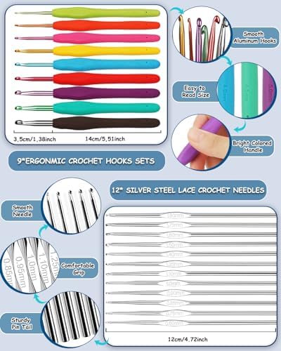 Aeelike Crochet Kit for Beginners Adults, Complete Crochet Set, Blue Cat - Image 5