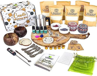 Liliadon Soy Candle Making Kit - Unique Gift Idea! All-Inclusive 17-Piece DIY Set by Liliadon