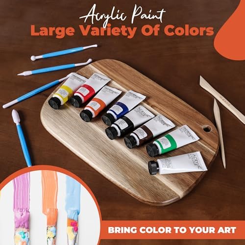 Wonks Air Dry Clay Pottery Kit for Adults & Kids - 30 Piece Kit - Acrylic Paint & Sculpting Tools Included - Carving Tools, Sponge & More - A Complete Beginners Pottery Set - 2KGs of Clay Included - Image 3