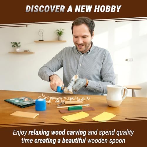 BeaverCraft Wood Spoon Carving Kit for Beginners DIY04 - Whittling Set Includes Spoon Carving Tools, Sloyd Whittling Knife Hook Knife, Basswood Blank - Woodworking Hobby Kit for Adults & Kids - Image 2