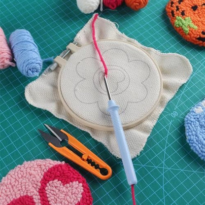 Allazone 4 PCS Punch Needle Kit, Embroidery Kit for Beginners Adults, Punch Needle Embroidery Kit, Handcraft Punch Needle Kits, Love and Flowers - Image 4