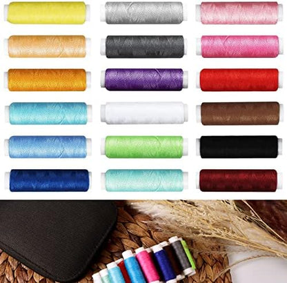 JUNING Sewing Kit with Case Portable Sewing Supplies for Mom Grandma Women Men Teen Girls Boys Home Traveler, Adults, Beginner, Emergency, Contains Thread, Scissors, Needles,Measuring Tape and More - Image 5