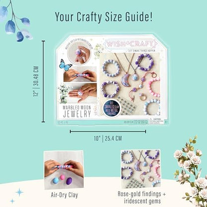 Bright Stripes Wish*Craft Marbled Moon DIY Jewelry Kit for Kids, Ages 8+ - Image 3