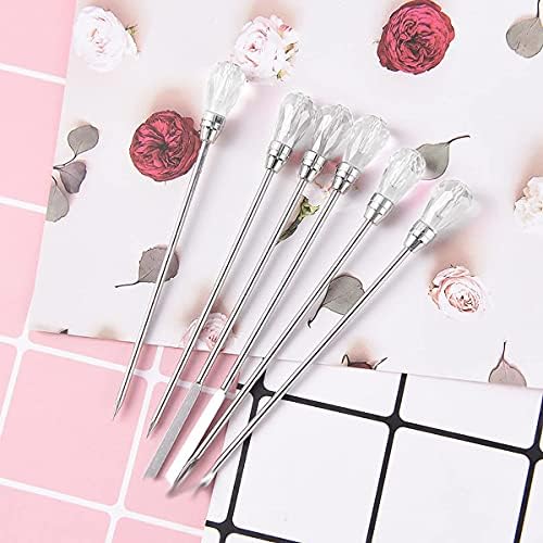 11 Pcs Resin Mold Tools Set Stirring Needle Spoon Tool Tweezers Precision Kit,Anti-Static Electronics Tweezers Set for Resin Art Crafts,Jewelry Making,DIY Silicone Epoxy Casting Resin Molds(White) - Image 3