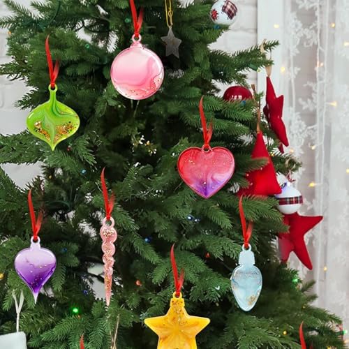 2 Pcs Christmas Pendant Silicone Molds, Christmas Epoxy Resin Molds, Xmas Ornament Resin Mold for DIY Art Craft, Jewelry Accessories, Xmas Pendant Decorations - Image 3