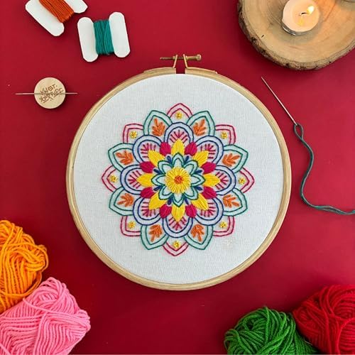 KNOT YOUR TYPE Mandala DIY Embroidery Kit | Beginner Friendly Kits with All Stitching Materials | Hand Embroidery Kit for Adults | Perfect for Gifting DIY Kit, Hobby Kit - Image 4