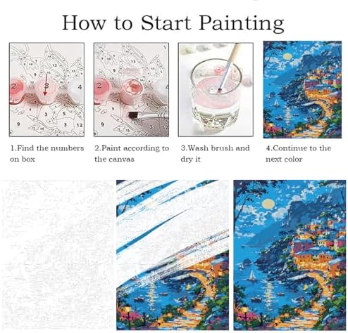 ZRIZQ Landscape Paint by Numbers Kit for Adults Beginner,16x20 - Image 5