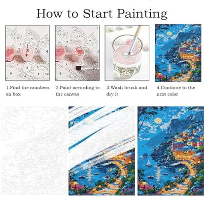 ZRIZQ Landscape Paint by Numbers Kit for Adults Beginner,16x20 - Image 5