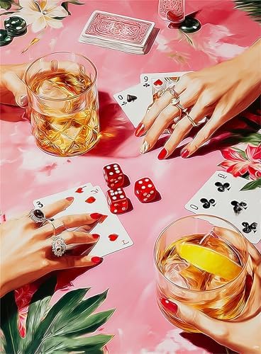 NZNANCHU Paint by Number for Adult,DIY Poker Painting Kits for Adults,Color by Numbers,Card Paint by Number Canvas Crafts Watercolor for Beginners Hoom Decor (Juice) by Unknown