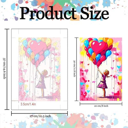 Tucocoo Banksy Little Girl Paint by Numbers Kit for Adults Beginner, 6 Pack Adult Paint by Number Kits on Canvas, Graffiti DIY Acrylic Colorful Oil Painting by Numbers for Home Decor Gifts 8x12 Inch - Image 3