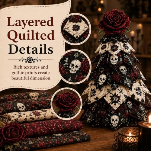 2026 New Christmas & Halloween DIY Quilted Fabric Tree Kit, 3D Layered Sewing Craft Set for Beginners, Christmas Tree Quilt Kit, Handmade Tabletop Holiday Decor, Gift for Craft Lover - Image 4