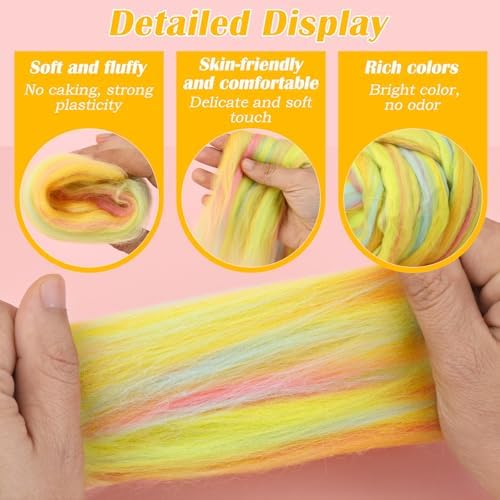 7.02 oz Colored Wool Roving Felting Wool Bulk Needle Felting - Image 6