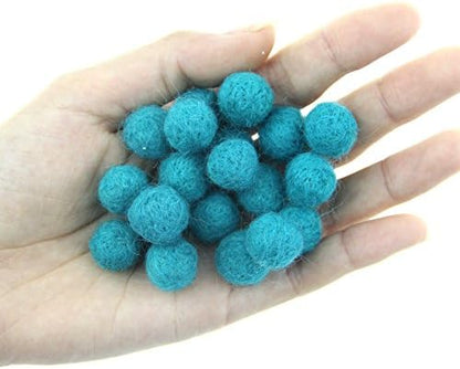 Needle Felt Balls Pure Wool Beads Dry Felted Balls 15mm Handmade DIY Crafts 20pcs (Turquoise) - Image 2
