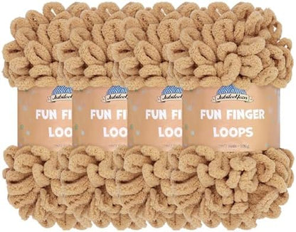 JubileeYarn Fun Finger Loops Yarn - Sand - 4 Skeins by BambooMN