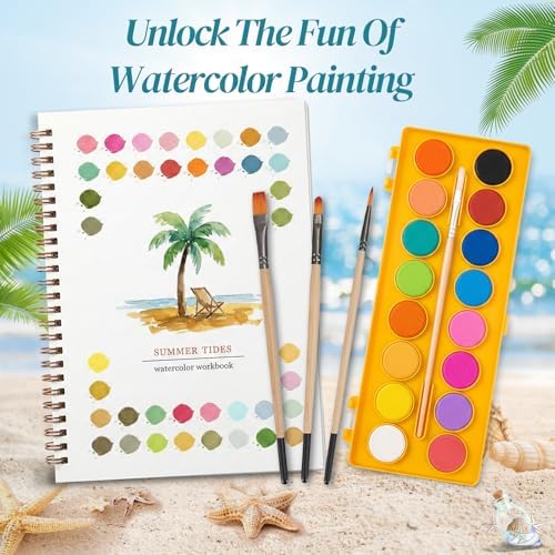 Easy Watercolor Painting Kit，Watercolor Workbook For Beginners - Image 2