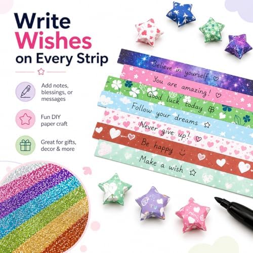 840 Sheets Luminous Origami Stars Papers with 4 Different Designs, Origami Star Paper Strips Lucky Star for DIY Arts Crafting, Handicraft (Multicolor) - Image 3