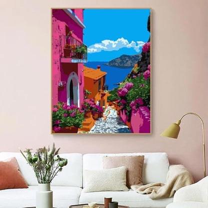 ZRIZQ Landscape Paint by Numbers Kit for Adults Beginner,City Street,16x20 - Image 3