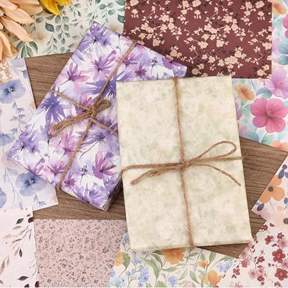180 Sheets Vintage Floral Scrapbook Paper - 9 Themes Aesthetic Small Flowers Pattern, Decorative Craft DIY Paper Kit for Bullet Journal, Junk Journal Supplies, Collage, Cardmaking 5.5x8 Inch - Image 4