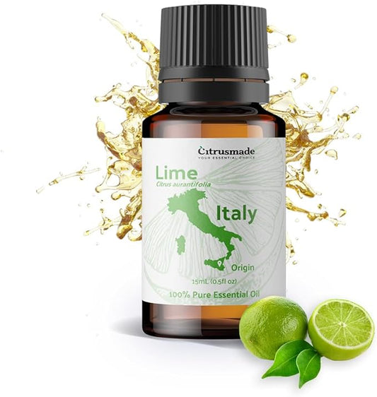 Nature Packaged Lime Essential Oil - Direct from Citrusmade in Sicily- Pure Essential Oils for Diffusers and Aromatherapy in The Mediterranean - 100% Pure Therapeutic Grade (15ml)