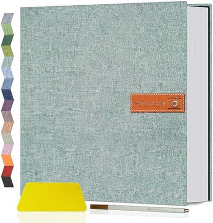 Popotop Large Photo Album Self Adhesive 4x6 5x7 8x10 Scrapbook Album DIY Picture Book,Gifts for Mom,Family Baby and Wedding,with Metal Pen and Plastic Board by Popotop