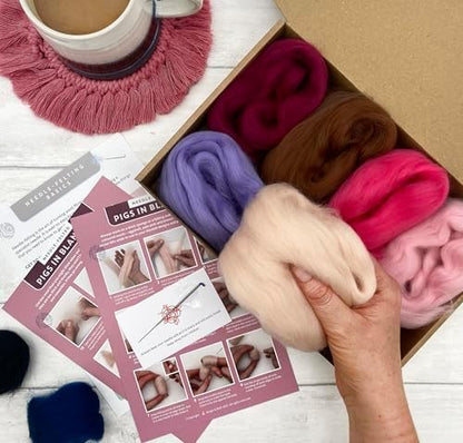 Bergin & Bath Needle Felting kit - Pigs in Blankets. A Festive Christmas Craft kit for Adults and Teens. Learn to Make Felted Decorations from Wool. - Image 5