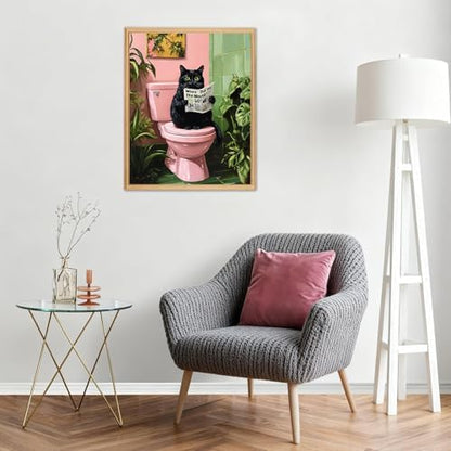 AIRDEA Cat Paint by Numbers for Adults Beginner,Cat on Toilet Painting by Number Kits on Canvas,Frameless,16x20in DIY Acrylic Painting,Home Wall Decor - Image 7