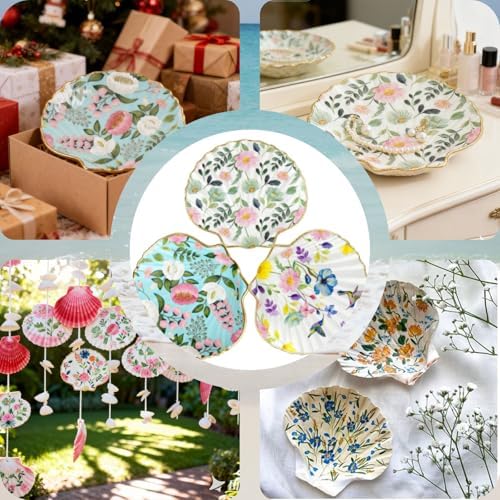 Kalaxy47 12 Sets Natural Scallop Shells for Crafts, 4-5 Inch Large Seashells with Decoupage Paper Napkins, Glue & Brushes, Complete DIY Decoupage Kit for Home Decor, Jewelry Tray & Gift Making - Image 4