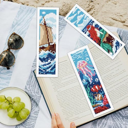 ORIGACH 6 Set Ocean Wave & Nautical Cross Stitch Bookmark Kit for Beginner - Image 6