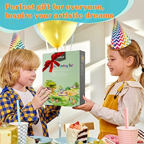 koseibal Kids Acrylic Paint Set with Canvas, Easel, More Art Supplies - Image 7
