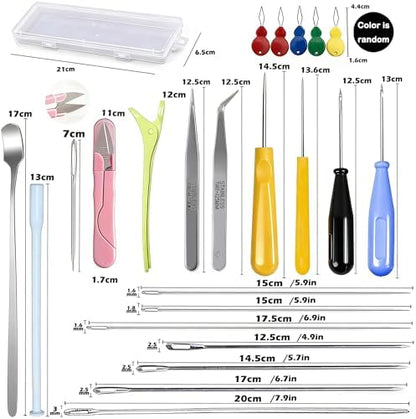 24PCS Candle Making Supplies with Plastic Storage Box Big Eye Long Wick Needle for Candles &Silicone Mold,Punch Needle with Hook Eye,Candle Tool Kit for Beginner,Wicks Placing Tube,Stirring Spoon - Image 7
