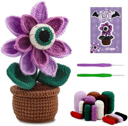 kgxulr Crochet Kit, Big-Eyed Beginner Crochet Kit for Adults, Knitting Kit by kgxulr