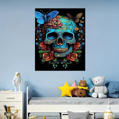 Arttoplus Skull Paint by Numbers Kit for Adults Beginner 16x20 inch - Image 5