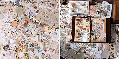 Draupnir 200pcs Vintage Junk Journal Supplies,Scrapbook Supplies Scrapbooking Paper and Stickers Ephemera For Art Aesthetic Journaling Kit Collage(Nature) - Image 5
