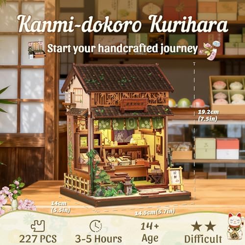 CUTEBEE Book Nook Kit, DIY Miniature House Japanese Sweet Wagashi Shop - Image 2