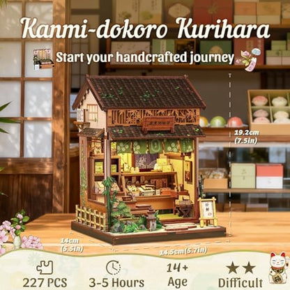 CUTEBEE Book Nook Kit, DIY Miniature House Japanese Sweet Wagashi Shop - Image 2