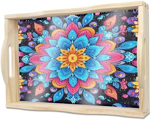 DOTSOPS DIY Mandala Diamond Painting Serving Tray with Handle for Adults by DOTSOPS