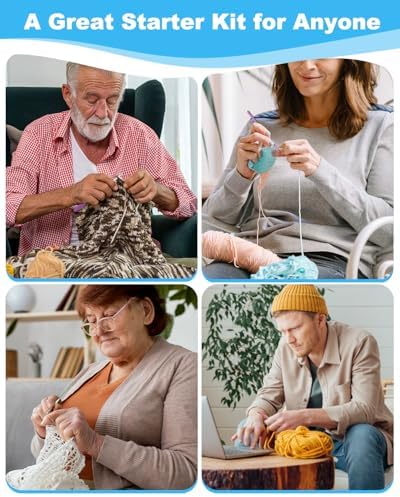 Aeelike Crochet Kits for Beginners Adults Kids, Complete Crochet Set, Blue - Image 4