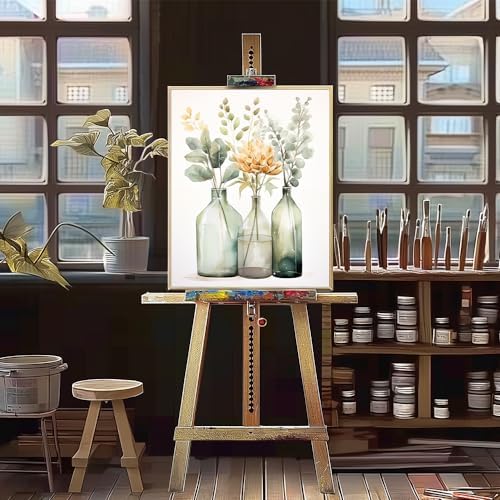 Natuyalo Paint by Numbers Kit for Adults - Flowers in Bottle DIY Adult Paint by Number Kits Acrylic Canvas Painting for Adults Beginners Kids Art Crafts Without Frame, 16x20 Inch - Image 4