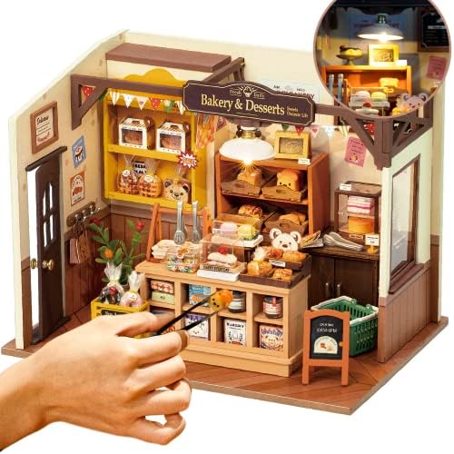 ROBOTIME Miniature House Kit, DIY Mini Dollhouse with LED Light for Adults by ROBOTIMEBuildingThingstoLife